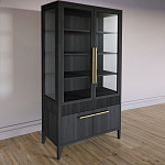 Витрина Primo со стеклянными фасадами и буфетом шпон Черный дуб варинант исполнения - 3 | Loft Concept в Сочи