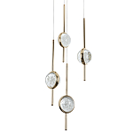 Люстра с 4-мя плафонами из хрустального шара Crystal Bubbles Gold Hanging Lamp варинант исполнения - 2 | Loft Concept в Сочи