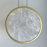 Светодиодный подвесной светильник круглой формы с металлической рамой золотого цвета Marble Glow 47 варинант исполнения - 3 | Loft Concept в Сочи