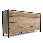 Комод 8 ящиков с подсветкой на рельефном фасаде Warm Industrial варинант исполнения - 5 | Loft Concept в Сочи