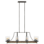 Люстра подвесная с восемью прозрачными стеклянными цилиндрическими плафонами в стиле лофт Feiss варинант исполнения - 5 | Loft Concept в Сочи