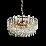 Круглая люстра с хрустальными подвесками на золотистом каркасе Gorgeous Crystal Light варинант исполнения - 6 | Loft Concept в Сочи