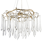 Люстра с хрустальными подвесками в виде капель Droplet Crystal Gold Chandelier 8 варинант исполнения - 1 | Loft Concept в Сочи