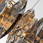 Люстра подвесная круглая с овальными подвесками из стекла дымчатого цвета Harlow Crystal Round варинант исполнения - 1 | Loft Concept в Сочи