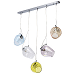 Люстра линейная с 5-ю разноцветными стеклянными плафонами Kaleido варинант исполнения - 2 | Loft Concept в Сочи