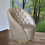 Кресло вращающееся велюровое кремовое Rotation варинант исполнения - 4 | Loft Concept в Сочи