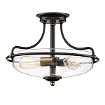 Потолочный светильник со стеклянным плафоном на изогнутых кронштейнах Quoizel  варинант исполнения - 15 | Loft Concept в Сочи