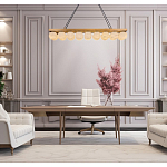 Люстра линейная прямоугольная с сферическими плафонами Phased Spheres варинант исполнения - 4 | Loft Concept в Сочи