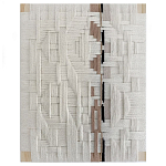Текстильное панно ручной работы из хлопкового шнура wall panel line beige варинант исполнения - 2 | Loft Concept в Сочи