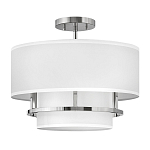 Потолочный светильник с двухслойным белым текстильным абажуром Hinkley варинант исполнения - 20 | Loft Concept в Сочи