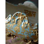 Чаша голубого цвета с оранментом и и бронзовыми фигурами леопардов Eden Garden варинант исполнения - 8 | Loft Concept в Сочи