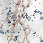 Обои ручная роспись Plum Blossom Hokusai on Tarnished Silver gilded paper варинант исполнения - 2 | Loft Concept в Сочи