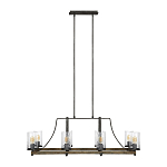 Люстра подвесная с восемью прозрачными стеклянными цилиндрическими плафонами в стиле лофт Feiss варинант исполнения - 2 | Loft Concept в Сочи