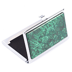 Визитница карманная металлическая с накладкой из натурального камня Малахит Stone Business Card Holders  варинант исполнения - 2 | Loft Concept в Сочи