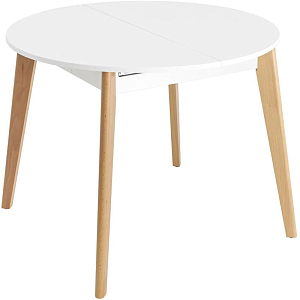 Стол обеденный раздвижной Rhiannon белая столешница