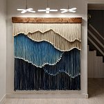 Текстильный Арт-объект на стену ручной работы из веревок Blue Mountains варинант исполнения - 2 | Loft Concept в Сочи