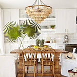 Круглая многоярусная люстра с круглыми деревянными подвесками Wooden Beads Chandelier Cream варинант исполнения - 1 | Loft Concept в Сочи