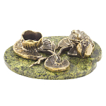 Подсвечник из бронзы и натурального камня змеевик Stone Candlestick варинант исполнения - 1 | Loft Concept в Сочи