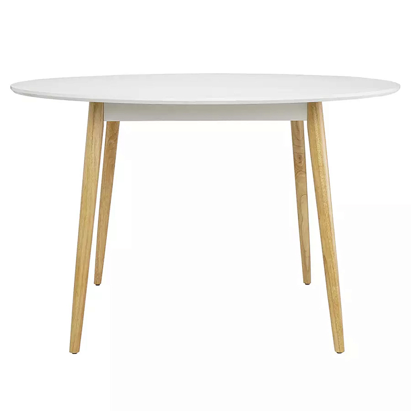 Круглый обеденный стол на 4-х ножках Round Dining Table Mateo Черный Белый в Сочи | Loft Concept 