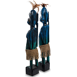 Комплект из 2-х деревянных статуэток Asmat Statuettes Dark Blue варинант исполнения - 5 | Loft Concept в Сочи