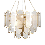 Люстра с многослойным эффектом из овальных элементов из непрозрачного стекла Conformation варинант исполнения - 1 | Loft Concept в Сочи