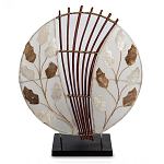 Настольная лампа из перламутра и дерева на подставке Indonesian Petal варинант исполнения - 1 | Loft Concept в Сочи