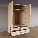 Шкаф платяной Primo с выдвижными ящиками шпон Черный дуб варинант исполнения - 4 | Loft Concept в Сочи