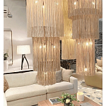 Люстра круглая трехъярусная из бахромы Milk Gradient Braided Fringe варинант исполнения - 4 | Loft Concept в Сочи