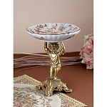 Чаша с цветочным орнаментом на ножке в виде бронзового ангела Eden Garden варинант исполнения - 5 | Loft Concept в Сочи