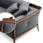 Диван двухместный c каркасом из массива дерева Double Sofa Made of Walnut Wood варинант исполнения - 2 | Loft Concept в Сочи