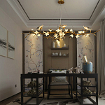 Люстра в виде золотой ветки с цветами и птичками Marvelous Garden варинант исполнения - 5 | Loft Concept в Сочи