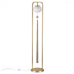 Торшер с шарообразным плафоном из белого стекла с подвеской из камня и длинной кисточкой Agatelle варинант исполнения - 1 | Loft Concept в Сочи