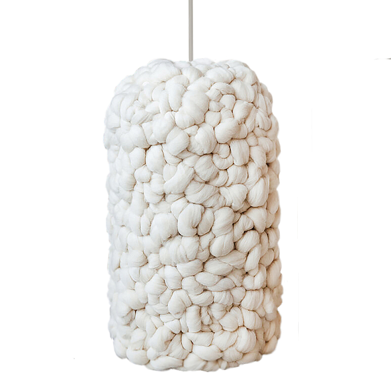 Вязаный Светильник Wool Knitted Lamp Elongated Shape Бежевый Вязаный Светильник Wool Knitted Lamp Elongated Shape Бежевый в Сочи | Loft Concept
