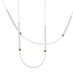 Подвесной светильник с 3-мя изогнутыми плафонами и белыми декоративными шариками PEARLS Suspension варинант исполнения - 1 | Loft Concept в Сочи