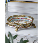 Чаша с цветочным орнаментом на бронзовых ножках Eden Garden варинант исполнения - 3 | Loft Concept в Сочи