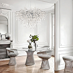 Люстра подвесная с прозрачными стеклянными подвесками в форме капель Диаметр 80 см Droplet Chandelier варинант исполнения - 11 | Loft Concept в Сочи