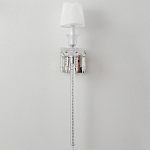 Бра с белым текстильным абажуром и хрустальными подвесками с декоративной кисточкой Lustre Reverie варинант исполнения - 7 | Loft Concept в Сочи