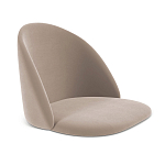 Барный стул со спинкой и металлической подставкой на 4-х деревянных ножках Бежевый Велюр Vendramin Chair варинант исполнения - 2 | Loft Concept в Сочи