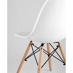 Пластиковый стул на ножках из массива бука Eames White  варинант исполнения - 3 | Loft Concept в Сочи