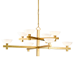 Люстра золотая с 8-ю молочными плафонами в виде чаши Tiers of Clear Lines варинант исполнения - 1 | Loft Concept в Сочи