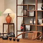 Стеллаж деревянный с полками для хранения Moon Walnut Furniture варинант исполнения - 4 | Loft Concept в Сочи