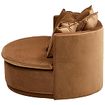 Кушетка круглая с обивкой из велюра коричневая Milky Brown Chair варинант исполнения - 3 | Loft Concept в Сочи