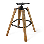 Барный стул со спинкой и мягкой обивкой с ромбами на 4-х деревянных ножках Бежевый Велюр Ava Charm варинант исполнения - 5 | Loft Concept в Сочи