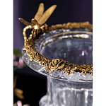 Ваза из прозрачного стекла на бронзовой подставке с ободком и ручками в виде стрекоз Eden Garden варинант исполнения - 5 | Loft Concept в Сочи