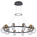 Кольцевая люстра с круглыми стеклянными плафонами в виде колец Olympe Glass Chandelier варинант исполнения - 3 | Loft Concept в Сочи