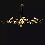 Люстра в виде золотой ветки с цветами и птичками Marvelous Garden варинант исполнения - 9 | Loft Concept в Сочи