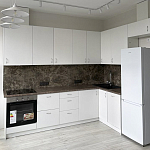 Угловой кухонный гарнитур белый и столешница под мрамор Gene Kitchen Set варинант исполнения - 1 | Loft Concept в Сочи