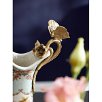 Кувшин с цветочным рисунком и бронзовой ручкой Blue Garden варинант исполнения - 3 | Loft Concept в Сочи