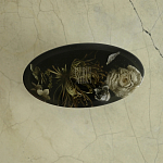 Шкатулка из эпоксидной смолы с цветами черная Epoxy Resin Oval Box Black варинант исполнения - 3 | Loft Concept в Сочи