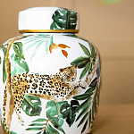 Ваза с крышкой фарфоровая с ручной росписью Leopard Collection  варинант исполнения - 3 | Loft Concept в Сочи